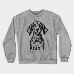 Beagle Ear flopping Joy - Cute Vintage Dog Crewneck Sweatshirt